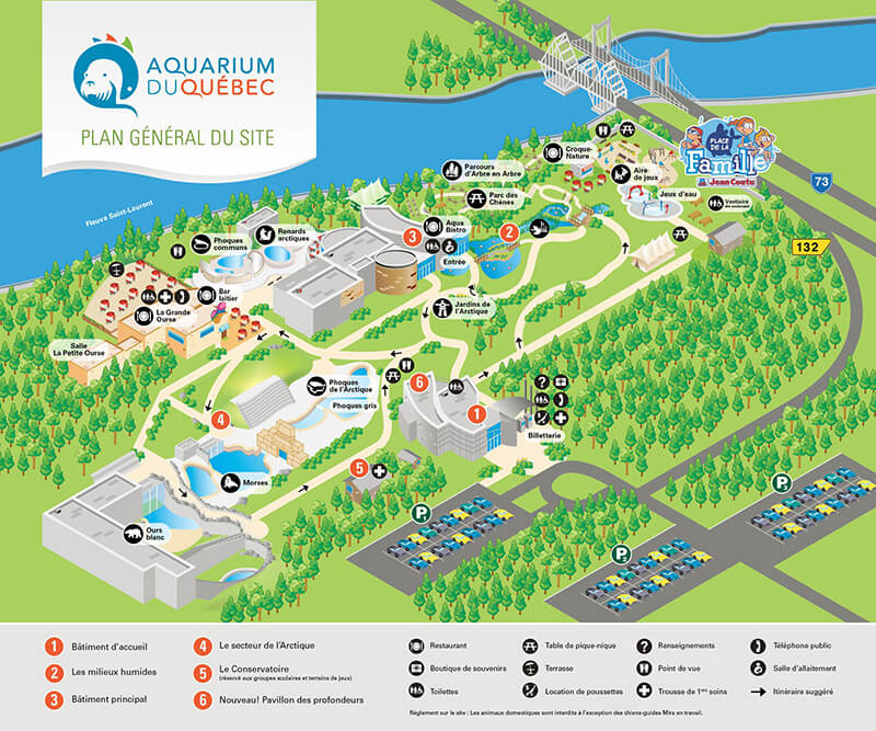 Mapa do Aquário de Quebec