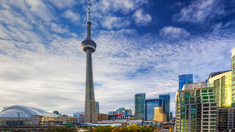 Skyline em Toronto no Canadá