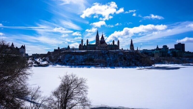 Ottawa no Canadá durante o inverno