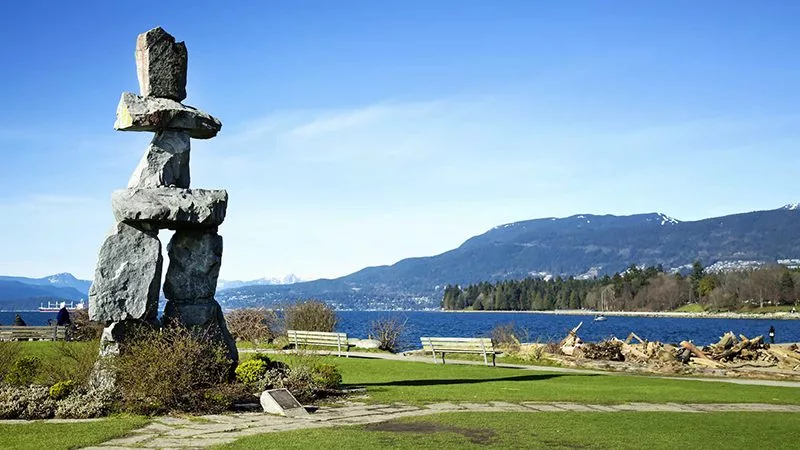 Vista da praia English Bay em Vancouver