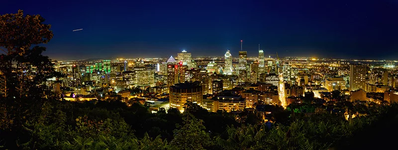 Vista noturna em Montreal
